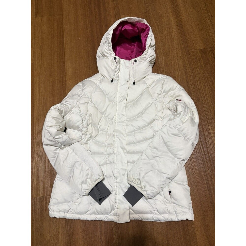 Lands' End Women's White Down Coat Insulated Medium Petite 10/12